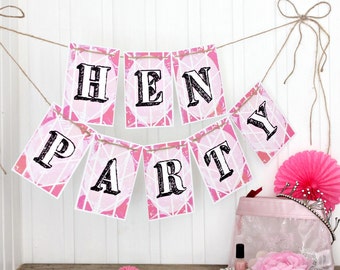 Hen Party Bunting, Bright and Fun Hen Night Garland Decoration