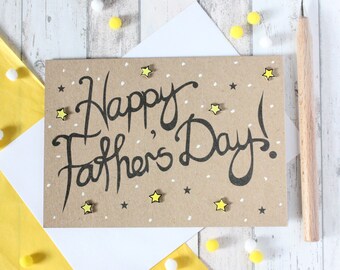 Bright Happy Father's Day Card, with Handmade Star Embellishments