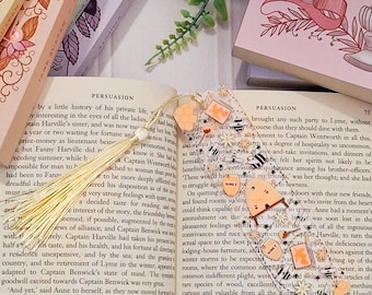 Honey Bee Acrylic Bookmark with Tassel | Bee & Honeycomb Design | Nature Lover Gift