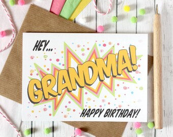 Personalised Pop Art Style Happy Birthday Card, with Sparkly Glitter Finishing Touches