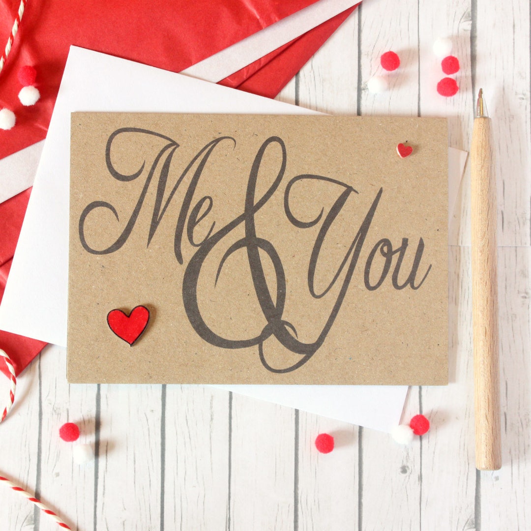 Anniversary Card With Love Heart Embellishment, Me & You. Valentine's ...