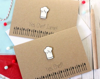 Personalised Chef Card, with Handcrafted Chef's Hat Embellishment