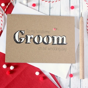 Handgemalte Karte zum Hochzeitstag für den Bräutigam, Von der Braut