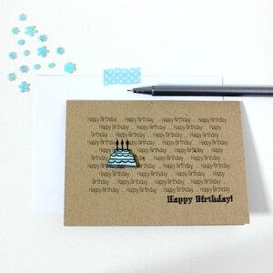 Personalised Happy Birthday Card, with Handmade Birthday Cake Embellishment image 6