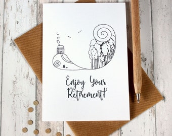 Illustrated Retirement Card for Friend or Colleague, Enjoy Your Retirement