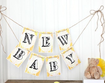 New Baby Bunting, Bright and Colourful Baby Shower Party Decorations