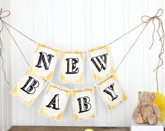 New Baby Bunting, Bright and Colourful Baby Shower Party Decorations