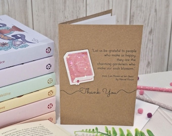 Thank You Bookish Greetings Card | Holographic Marcel Proust Literary Quote Card
