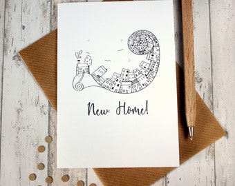 New Home Card, Illustrated New Home Card - Cityscape Illustration