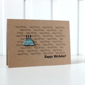 Personalised Happy Birthday Card, with Handmade Birthday Cake Embellishment image 3