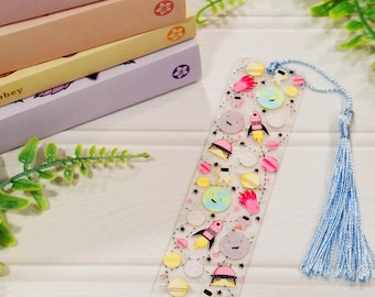 Outer Space Acrylic Bookmark with Tassel | Spaceships & Stars Design | Sci-Fi Reader Gift