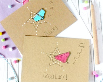 Personalised Good Luck Card, with Handmade Lucky Pants or Y-Fronts Embellishement