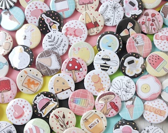 Lucky Dip Mystery Badge Pack (Set of 10, 20, or 30) Surprise Badge Selection (25mm) Blind Bag