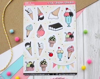Ice Cream Dream! Summer Themed Sticker Sheet