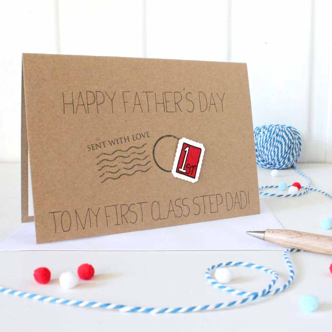 Personalised Father's Day Card for Step Dad with Handmade | Etsy