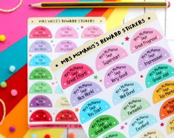 Personalised Teacher Reward Sticker Sheet: Custom Classroom Stickers