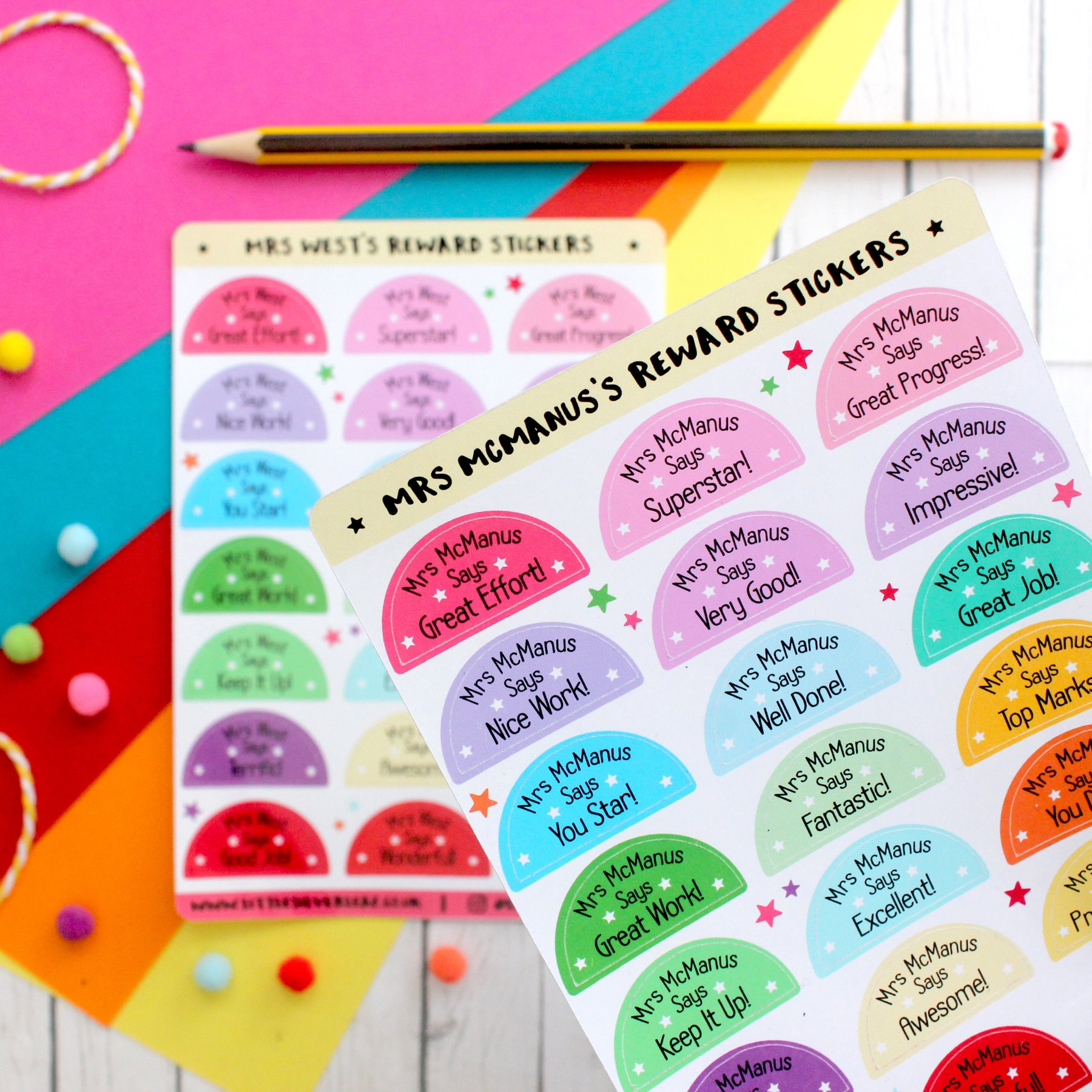 Personalised Teacher Reward Sticker Sheet Custom Teacher Etsy UK