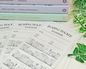 Reading Tracker Bookmarks Pack of 3 | Bookshelf Reading Tracker | Colour In Book Tracker | Book Lover Gift | Book Club Bookmark