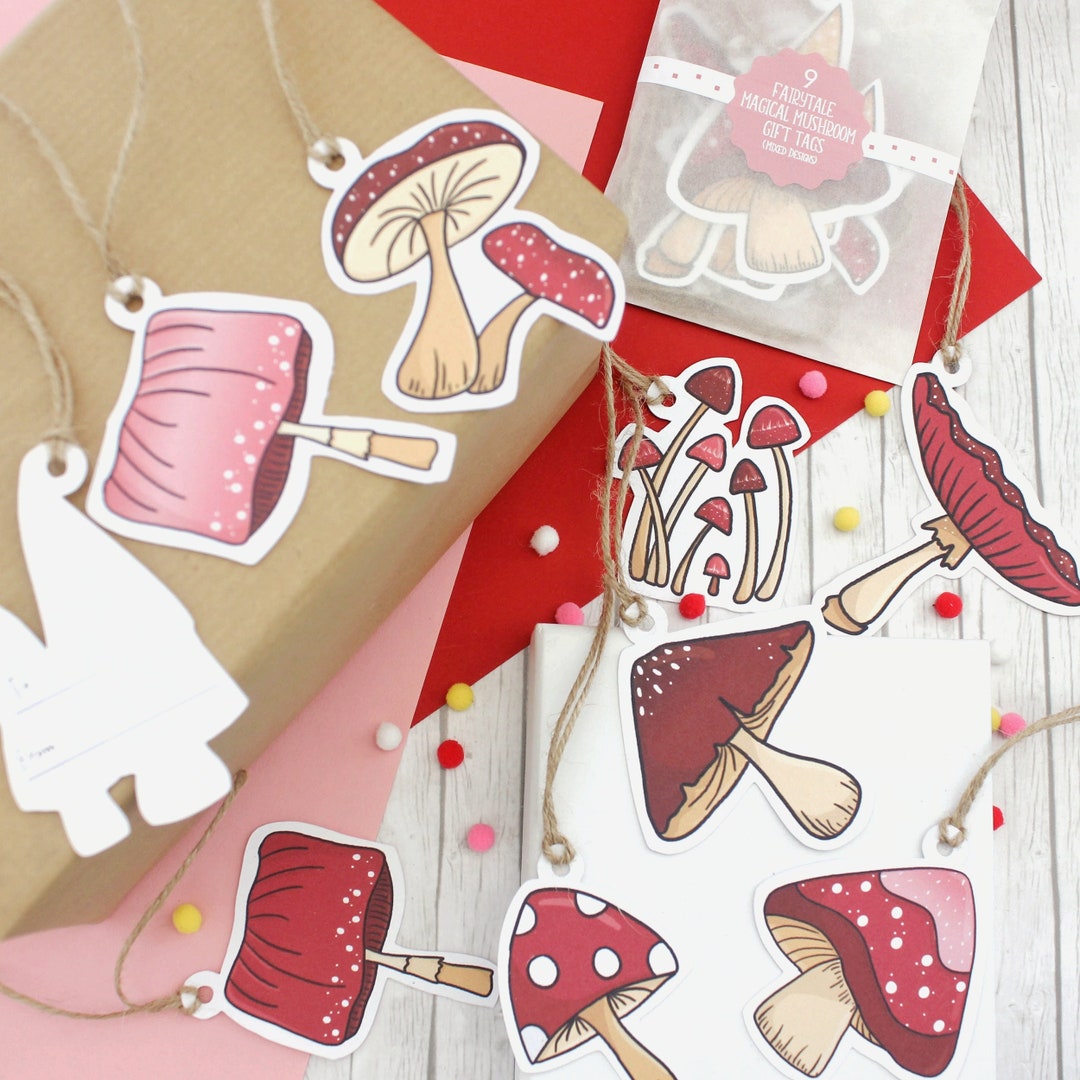 Illustrated Fairy Tale Magical Mushroom Gift Tag Pack: Set of 9 Large ...