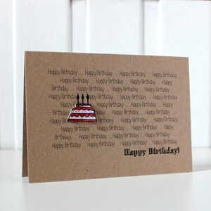 Personalised Happy Birthday Card, with Handmade Birthday Cake Embellishment image 2