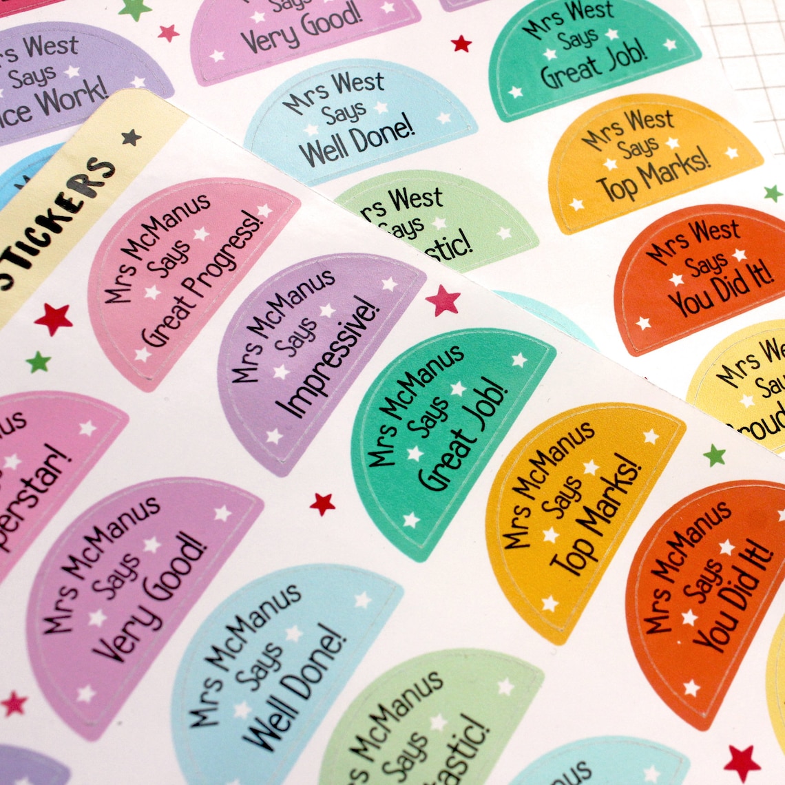 Personalised Teacher Reward Sticker Sheet Custom Teacher Etsy