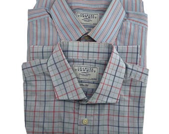charles t dress shirts MENS 17/35 CHARLES TYRWHITT BUTTON UP EGYPTIAN COTTON DRESS SHIRT, WHITE