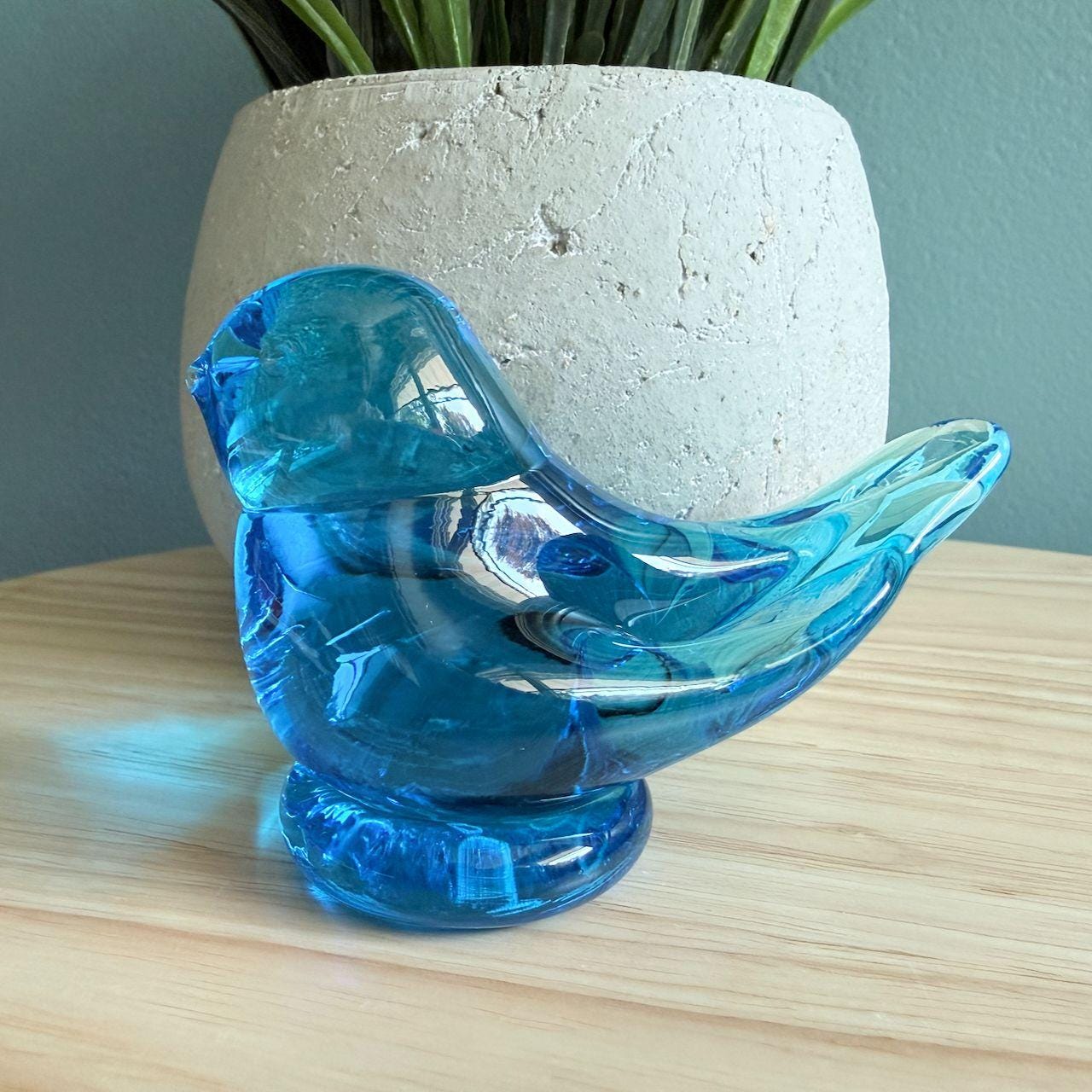ヴィンテージブルーバード 陶器の置物·͜· ♡ Vintage Glass Bluebirds - Etsy