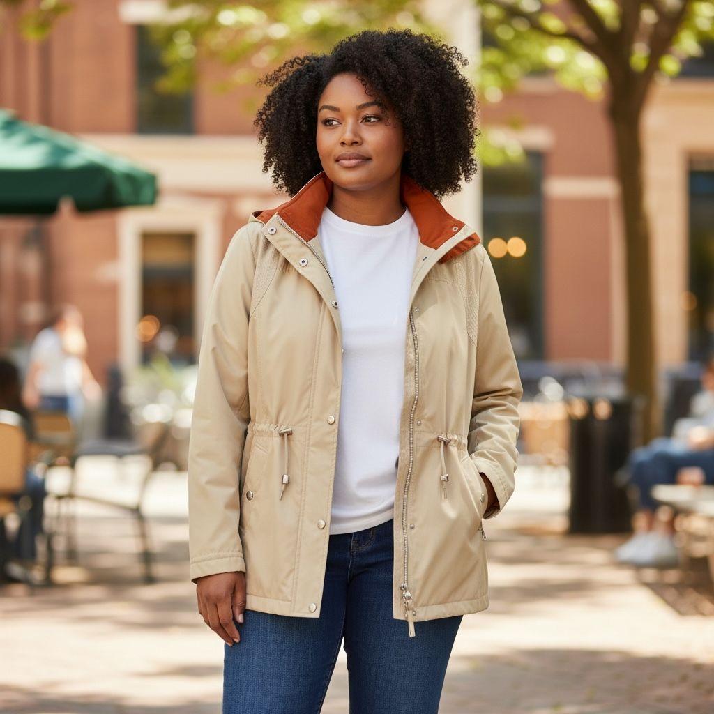 モッズコート SOUMO | BIG POCKET HOODED COAT (BEIGE) Fleet Street Women Large Jacket/coat Tan Orange Detachable Hood
