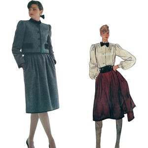 Uncut Vogue Paris Givenchy Sewing Pattern Jacket Dirndl Skirt Size 14 Vtg 1203