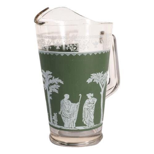 Vintage Jeanette Jasperware Hellenic Glass Pitcher