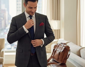 Vintage Tommy Hilfiger Mens 44 R Sport Coat Glen Plaid Check Gray Black Wool