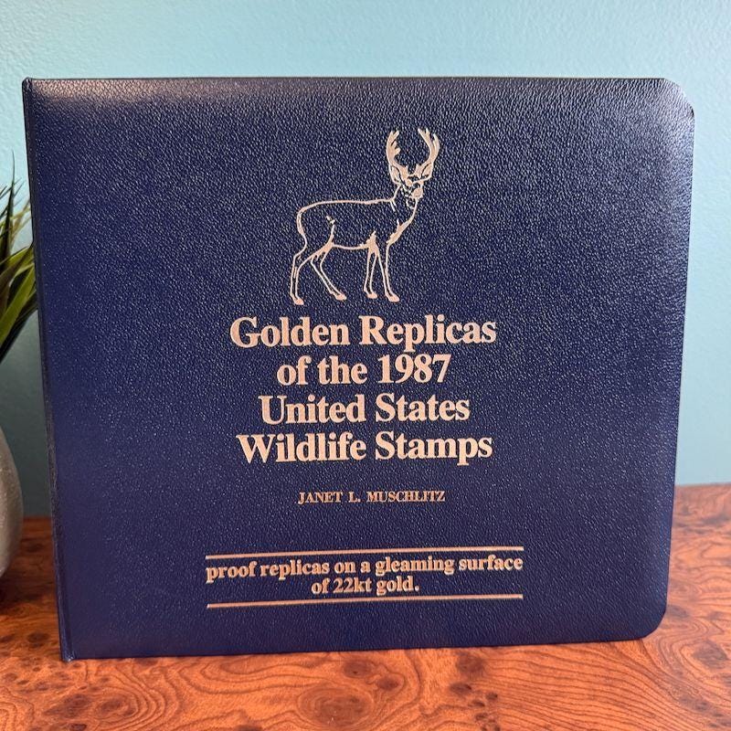 Golden Replicas Of The 1987 United States Wildlife Stamps Album Complete