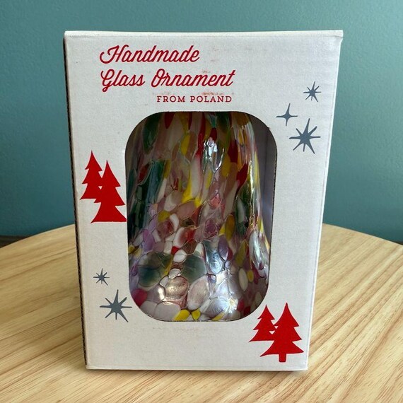 Handmade Zorza Polish Handblown Glass Bell Ornament Colorful