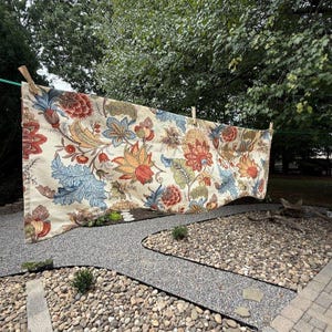 Floral Jacquard Valance Panels 2-Piece Set 102" Total Width Autumn Colors Rust