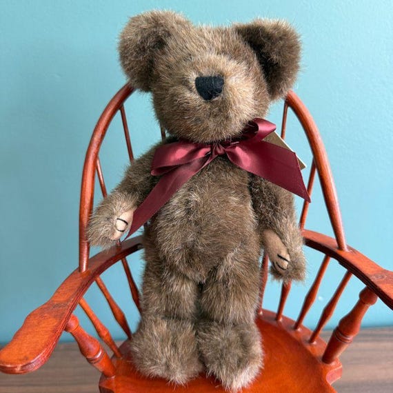 Vintage 1990s Boyds Bear Paxton W/ Tags Brown Teddy Bear Red
