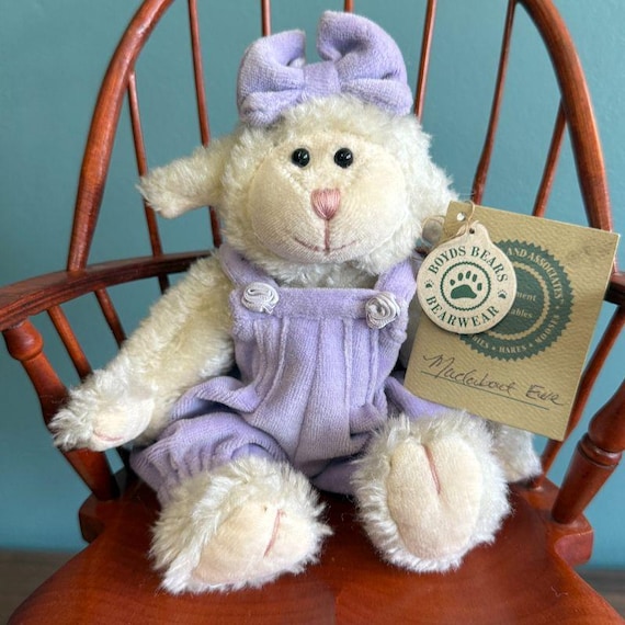 Boyds Bears Bearwear Madabot Eve Lamb Lavender Overalls 1985-1998
