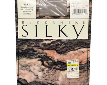 Berkshire Silky Sheer Lycra Leg Full Control Top Sandalfoot Size 4 Pale Grey