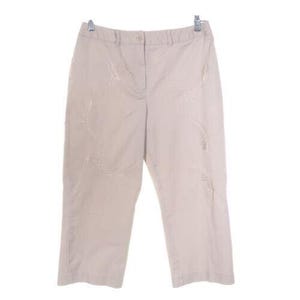 Pantalon Large Larry Levine - Coupe Crop Gris - Taille 4 - Neuf Avec Étiquettes - Style Travail Ou Casual