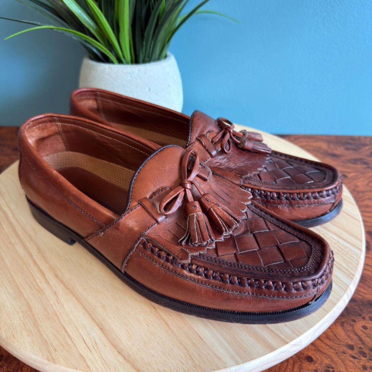 Men\'s Leather Dress Shoes Sz 9.5Warfield & Grand Men\'s Jackson 90903 Cognac —011 The Alpha L Classic Plain Leather Loafer | Mercari main image 2