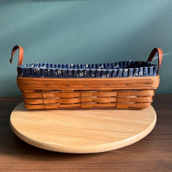 Longaberger バック VTG Longaberger 1996 Bread Basket With Classic Blue Liner