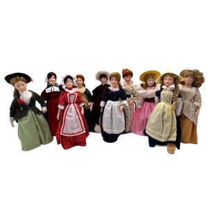 Dolls Little Maid of 13 Colonies Franklin Heirloom w Box Set of 10