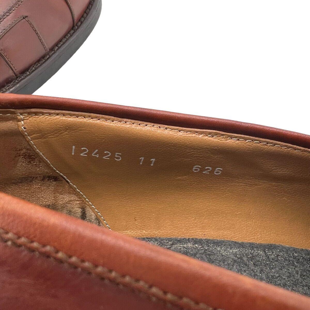 Michael Toschi Mens 11 M Loafer Slip on Brown Kidskin Italy 