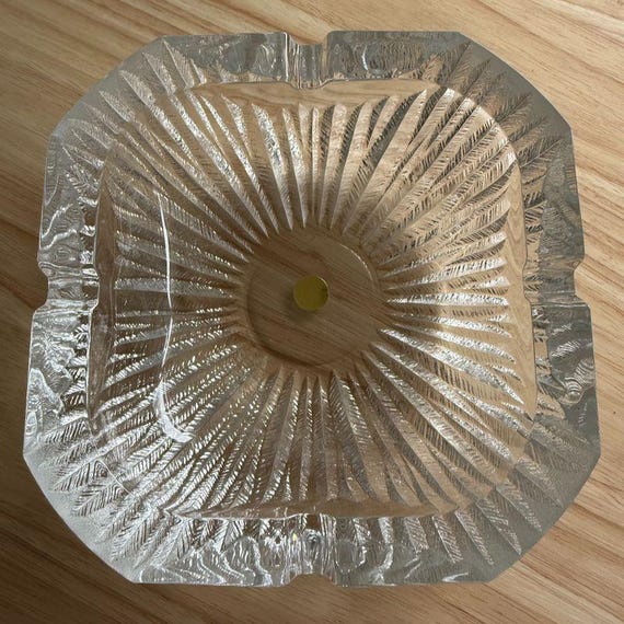 Vintage Crystal Ashtray Hoya Mikasa Japan Square MBA5250 NOS With