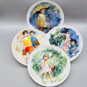 4 Paul Durand Children Collection Limoges Porcelain Colllectors Plates