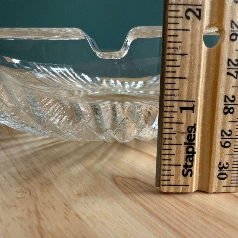 Vintage Crystal Ashtray Hoya Mikasa Japan Square MBA5250 NOS With