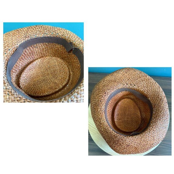 Vintage 1990s Womens Woven Straw Hat W/ Crochet Band & Faux  display picture 1