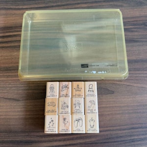 Stampin Up! A Little Love Rubber Stamp Set Of 12 Wood-Mounted Crafting Supplies 2004