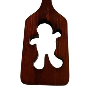 Vintage houten Butter Paddle Gingerbread Man knipsel 1979 wanddecoratie 12&quot;