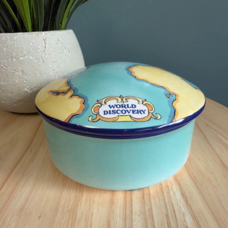 Tiffany Co Tauck World Discovery Map Porcelain Trinket Box Made