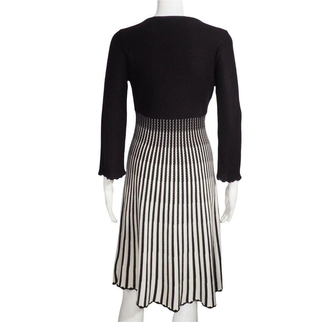 Calvin Klein Dress Size M 8-10 Black White Knit Stripe A Line EUC - Etsy  Israel